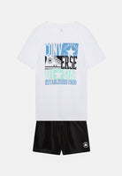 CONVERSE Completino bianco e nero per bambino e bambina con stampa logo 8CH259 023 CONVERSE 