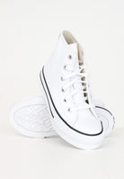 Sneakers Chuck Taylor All Star Platform Leather bianche per bambino e bambina A01016C . CONVERSE 