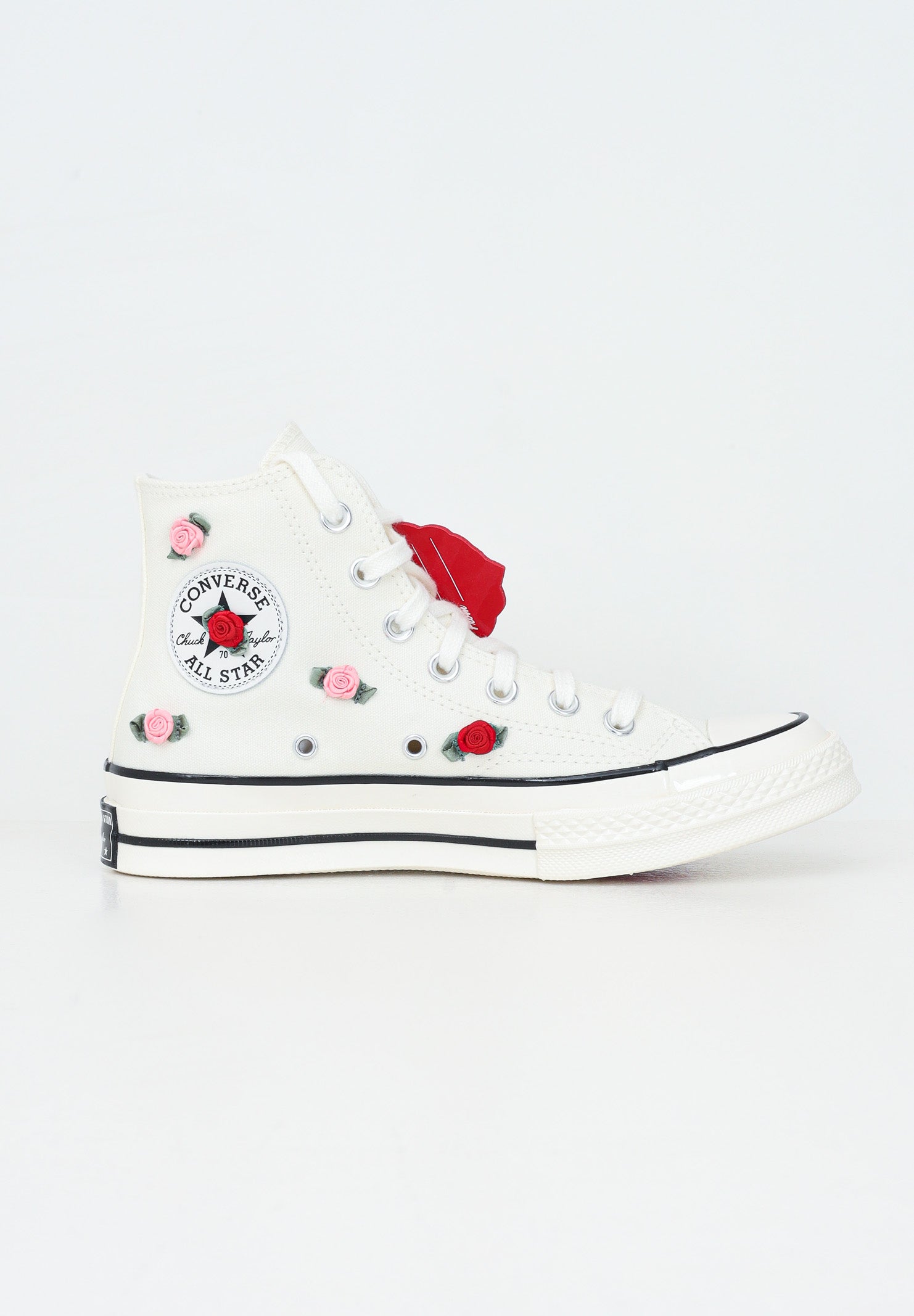 CONVERSE Sneakers CHUCK 70 ROSES bianche da donna A10637C . CONVERSE 
