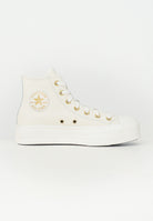 CONVERSE Sneakers Chuck Taylor All Star Lift Platform Golden Hits panna da donna A12764C . CONVERSE 