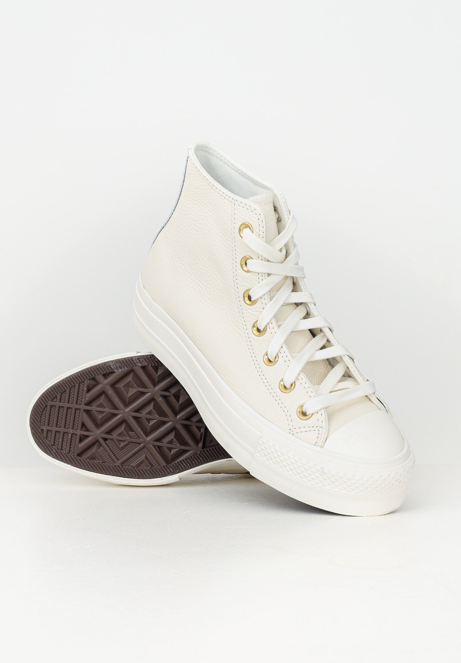 CONVERSE Sneakers Chuck Taylor All Star Lift Platform Golden Hits panna da donna A12764C . CONVERSE 
