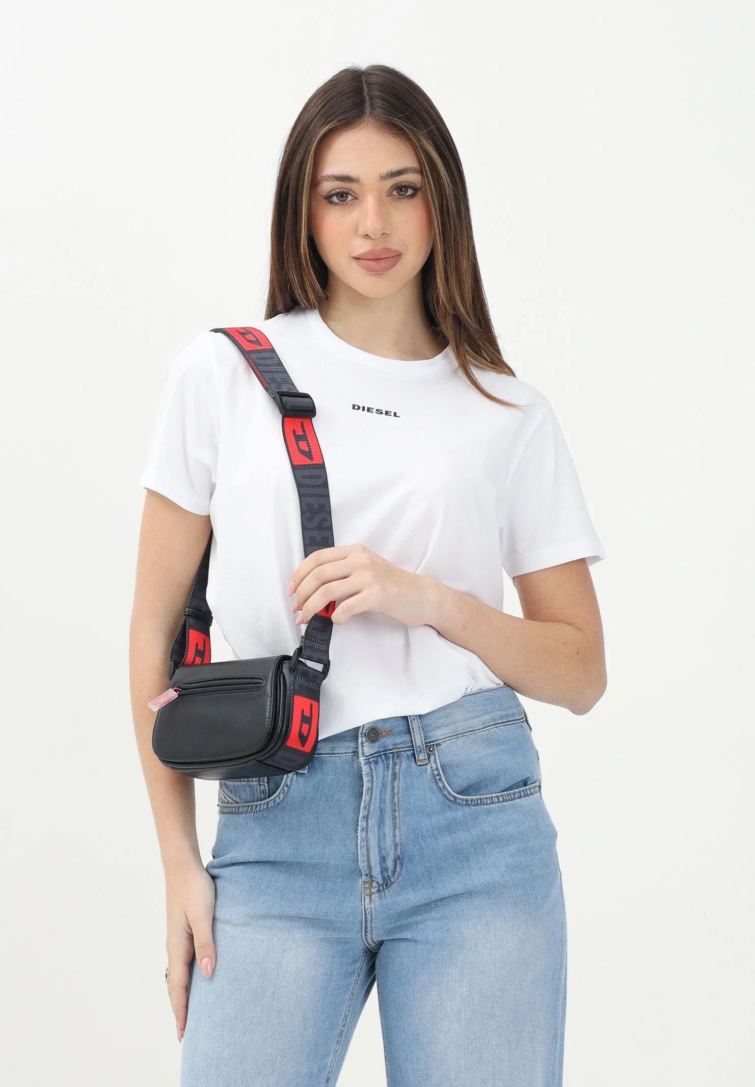DIESEL T-shirt a manica corta bianca per donna, ragazzi e bambini con logo Diesel J02078KYATR K100 DIESEL 