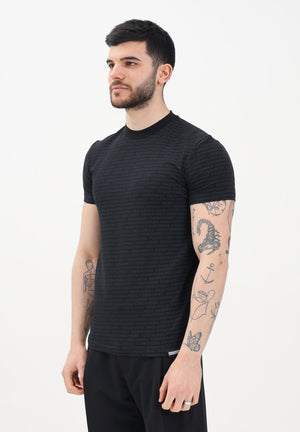 DSQUARED2 T-shirt a manica corta nera da uomo con micro-logo all-over D9H135510T 001 DSQUARED2 