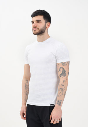 DSQUARED2 T-shirt a manica corta bianca da uomo con micro-logo all-over D9H135510T 100 DSQUARED2 