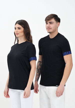 DSQUARED2 T-shirt a manica corta nera per uomo e donna con manica logata D9M3S5770 016 DSQUARED2 