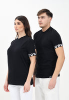 DSQUARED2 T-shirt a manica corta nera per uomo e donna con manica logata D9M3S5930 001 DSQUARED2 