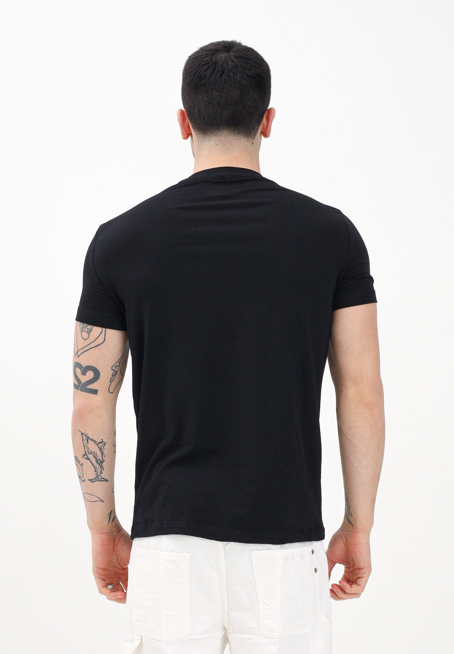 DSQUARED2 T-shirt a manica corta nera da uomo con stampa logo DCX250070 010 DSQUARED2 