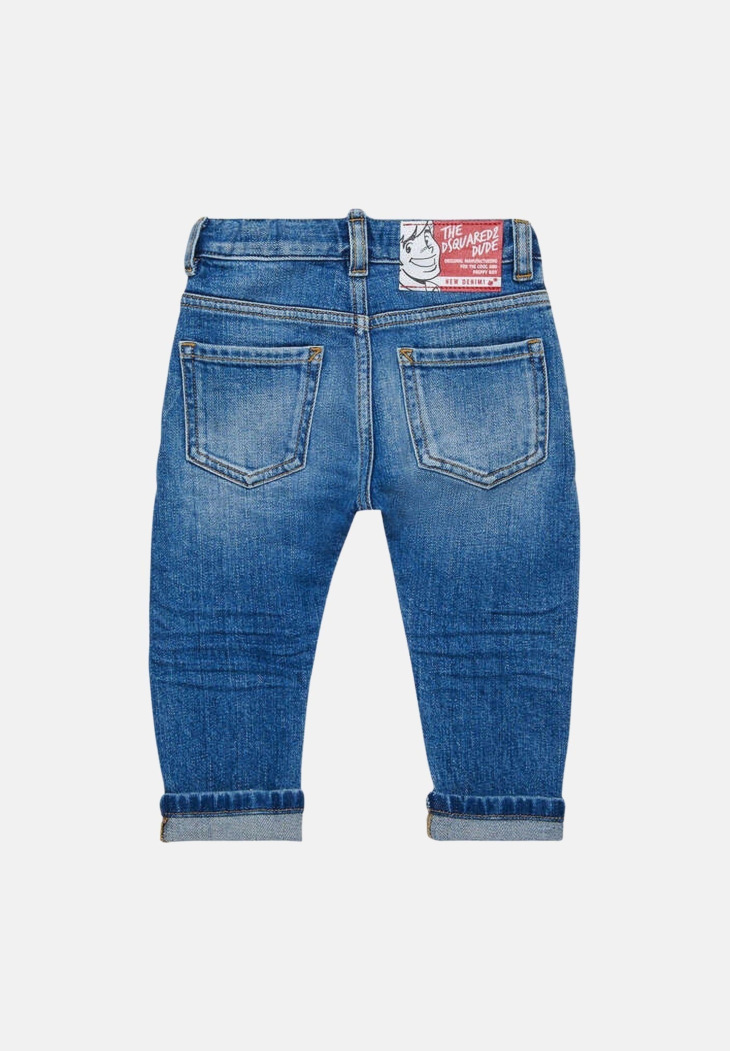 DSQUARED2 Jeans in denim blu da neonato DQ01TCD0ABX DQ01 DSQUARED2 
