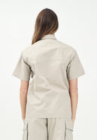Camicia a manica corta beige per donna, ragazzi e bambini con grafica Passport DQ2775D0ACB DQ717 DSQUARED2 