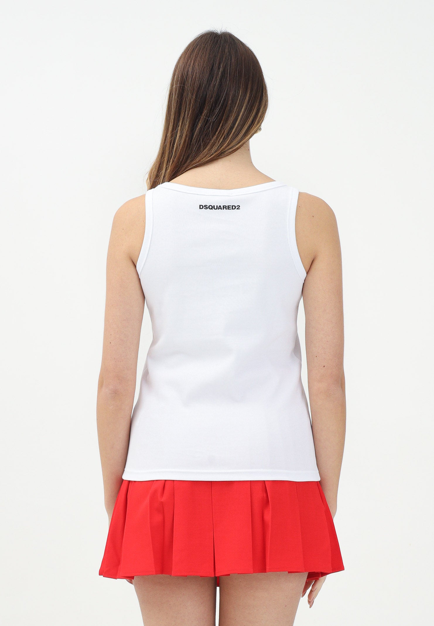 DSQUARED2 Canotta bianca per donna, ragazzi e bambini con stampa logo DQ2783D0A2C DQ100 DSQUARED2 