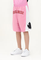 DSQUARED2 Shorts rosa per donna e bambina con stampa logo DQ2789D0AC4 DQ321 DSQUARED2 