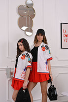 DSQUARED2 Camicia a manica corta bianca per donna, ragazzi e bambini con grafica Urban DQ2819D007D DQ100 DSQUARED2 