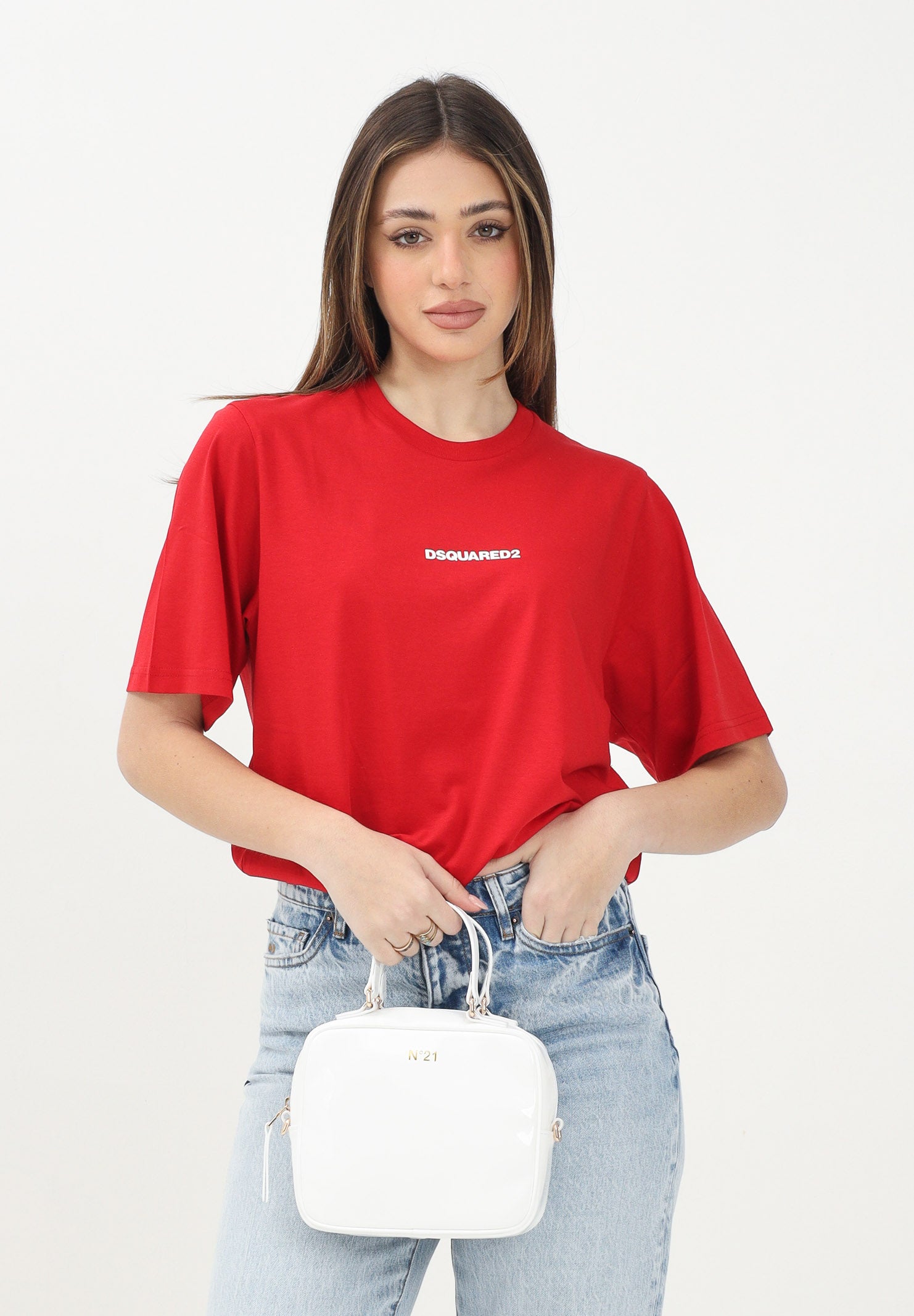 DSQUARED2 T-shirt a manica corta rossa per donna, ragazzi e bambini con logo DSQUARED2 DQ2823D004G DQ405 DSQUARED2 