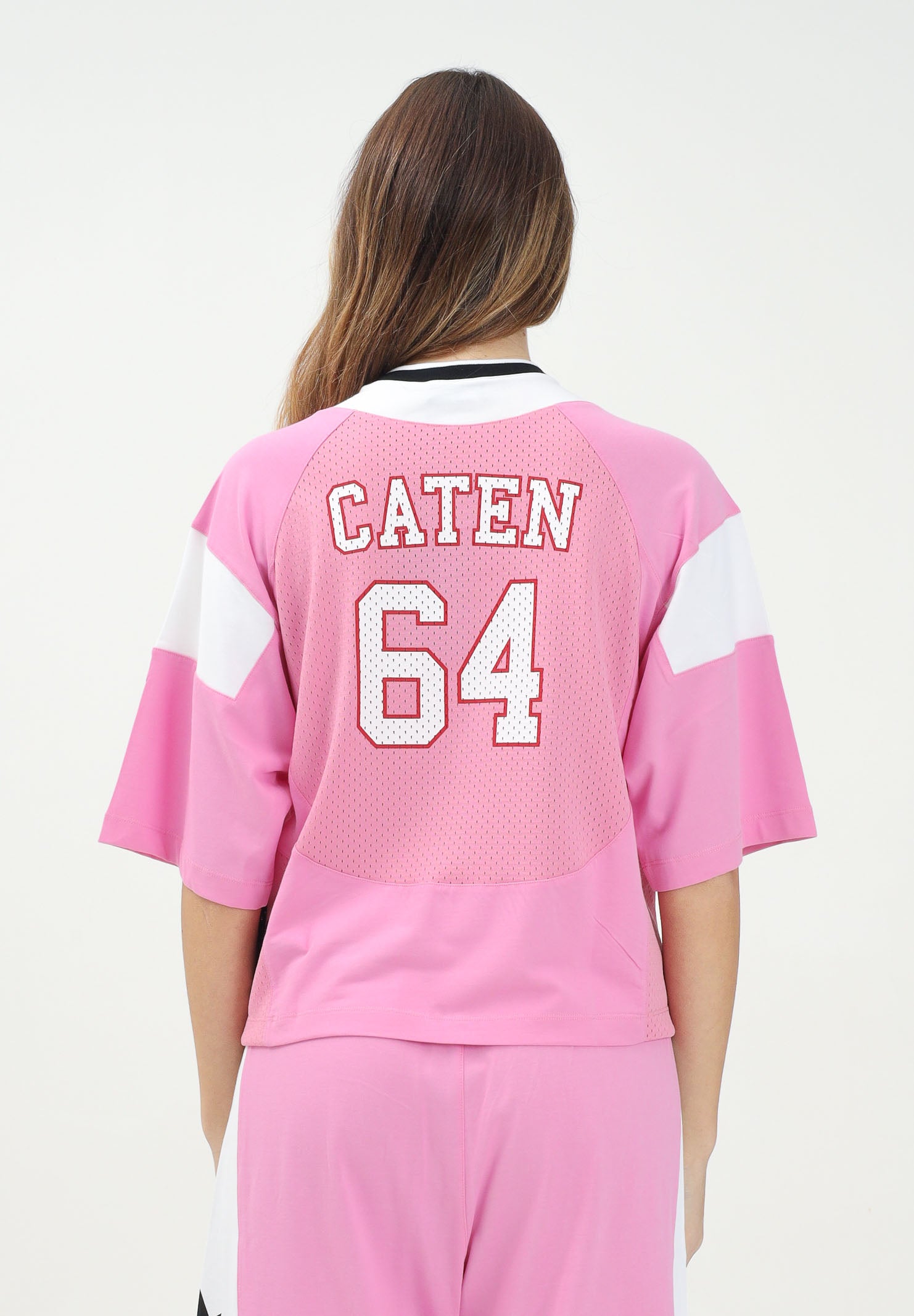 DSQUARED2 T-shirt a manica corta rosa per donna e bambina con marchio stile basket DQ2824D0AC4 DQ321 DSQUARED2 