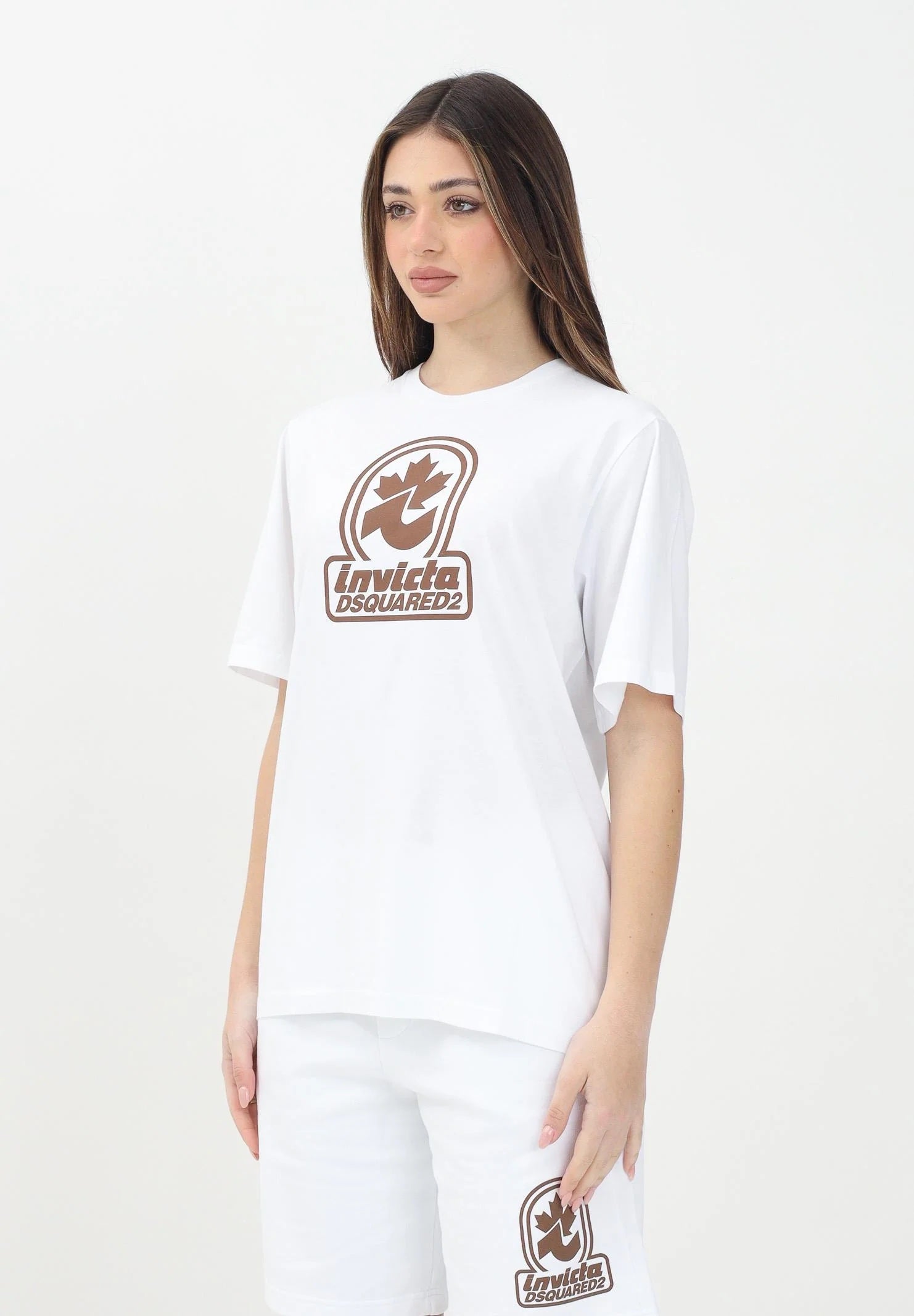 DSQUARED2 T-shirt a manica corta bianca per donna, ragazzi e bambini Invicta x Dsquared2 DQ2924D0AD3 DQ100 DSQUARED2 