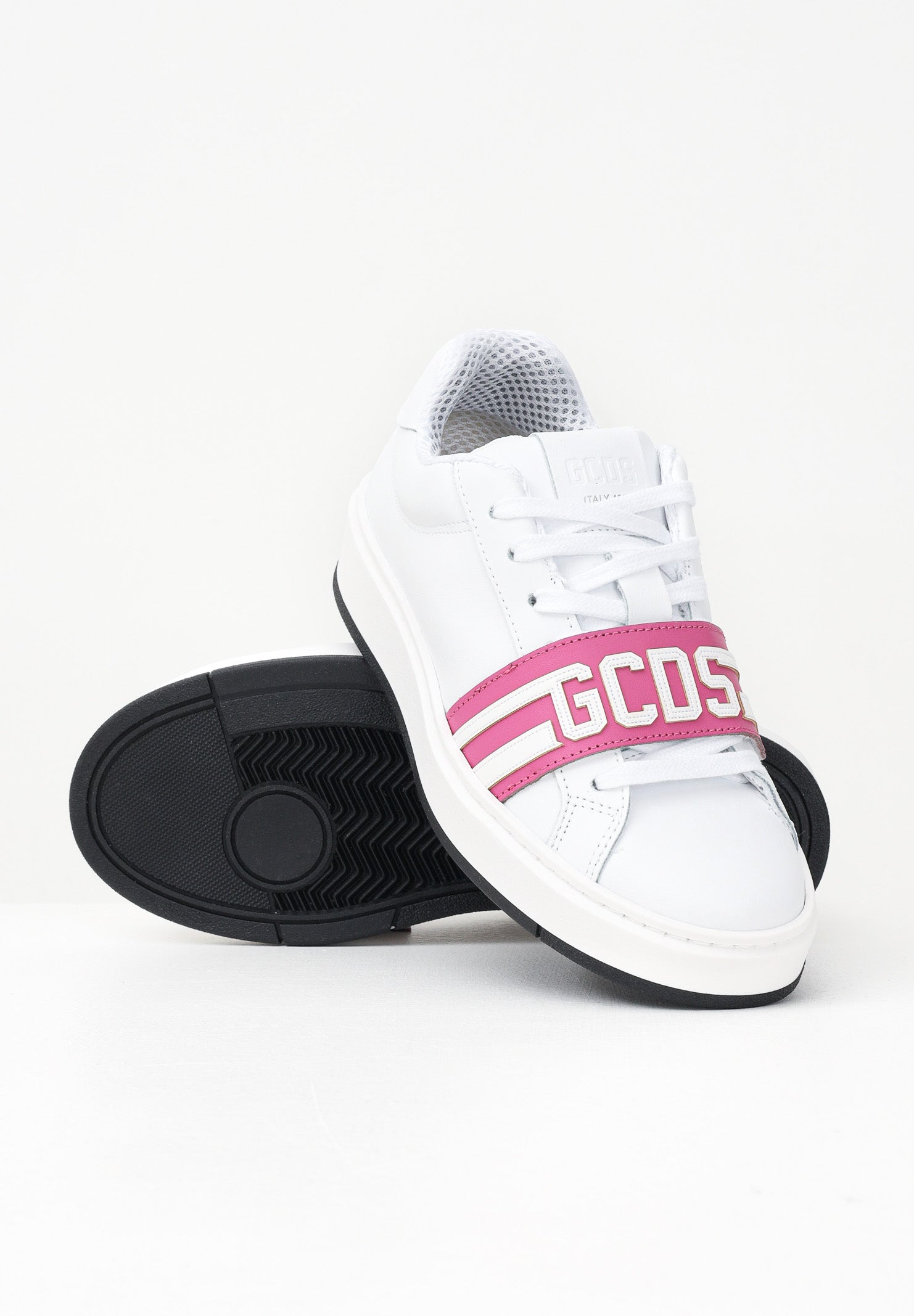 GCDS Sneakers bianche da uomo con fascia a strappo logata B1EU4204AF2 59 GCDS 