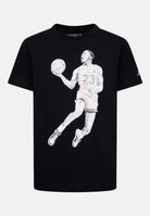 T-shirt a manica corta nera per bambino e bambina con stampa Jordan 95D254 023 JORDAN 