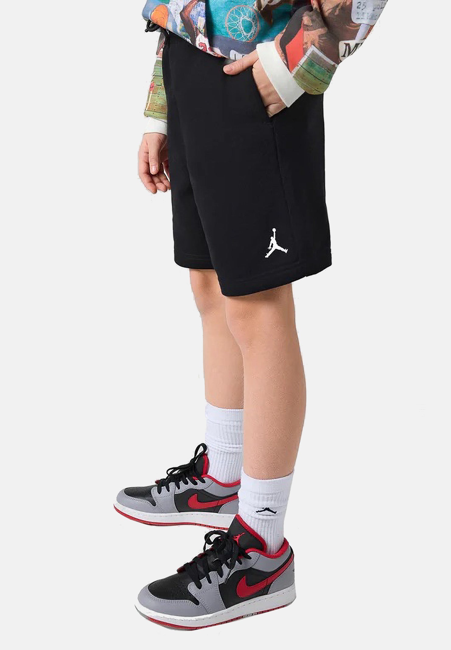 JORDAN Shorts Brooklyn Fleece nero per bambino e bambina 95D391 023 JORDAN 