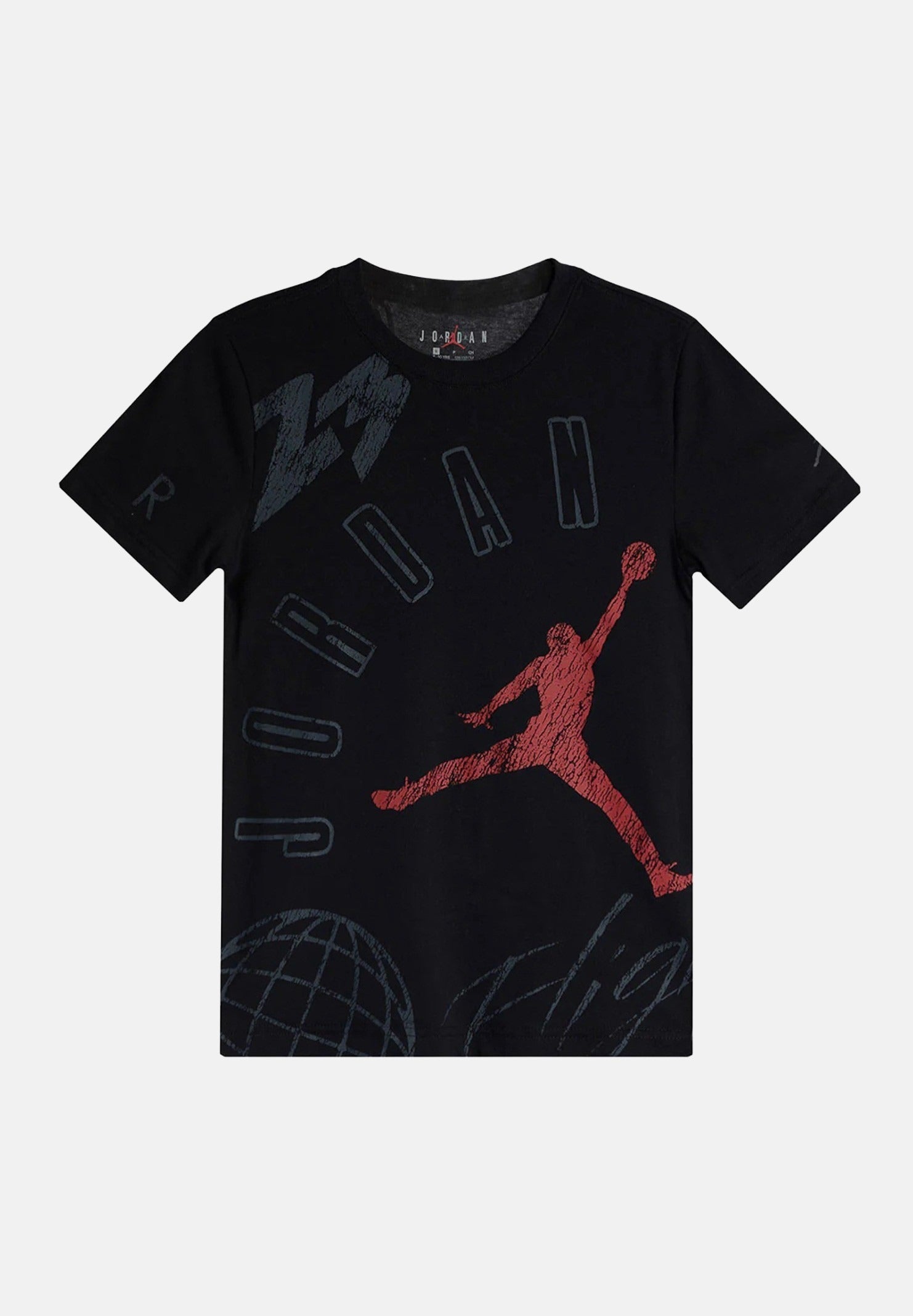 T-shirt a manica corta nera per bambino e bambina con grafiche logo 95D525 023 JORDAN 