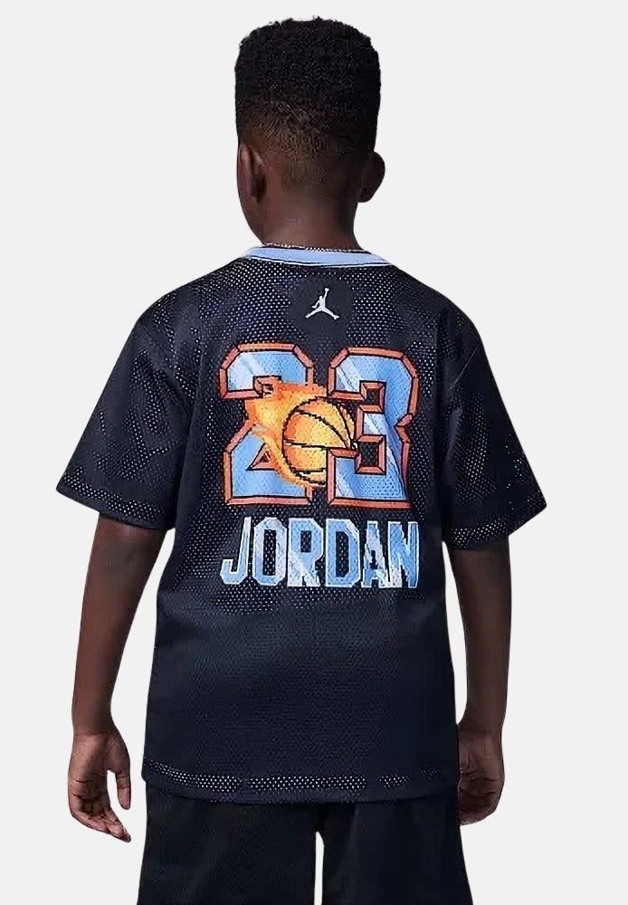 T-shirt a manica corta Soccer Jersey nera da bambino 95D943 023 JORDAN 