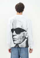 KARL LAGERFELD Felpa girocollo bianca da uomo con stampa Karl Lagerfeld KLA1M20070 100 KARL LAGERFELD 