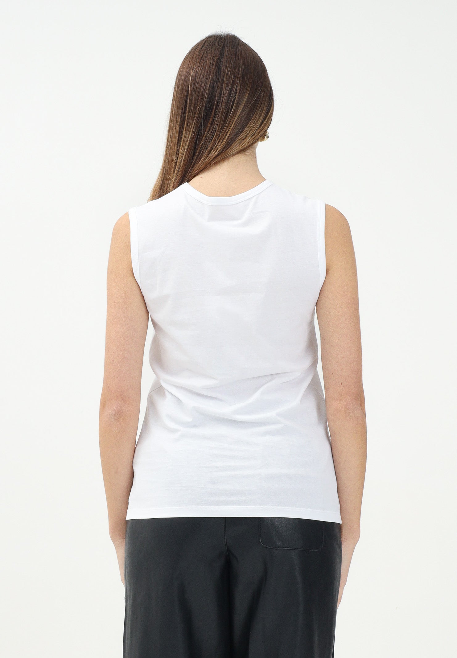 MAISON MARGIELA Canotta bianca per donna, ragazzi e bambini con stampa Numeric M60575MM009 M6100 MAISON MARGIELA 