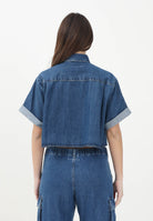 MAISON MARGIELA Camicia in denim azzurro per donna, ragazze e bambine con maniche corte e risvolto M60763MM04S M601 MAISON MARGIELA 