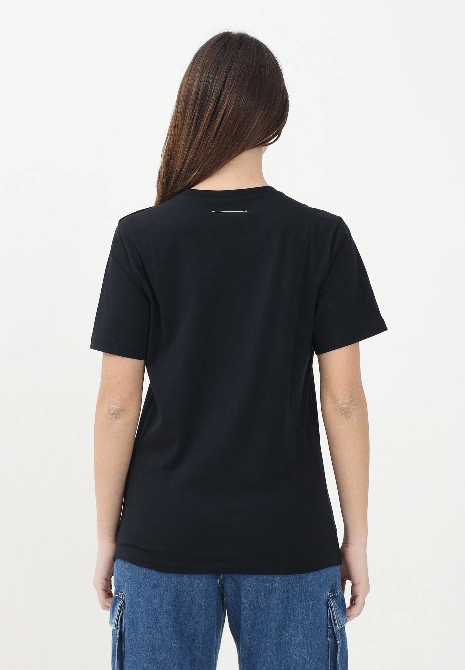 MAISON MARGIELA T-shirt a manica corta nera per donna, ragazzi e bambini con grafica "Stamp Numbers" M60775MM04I M6900 MAISON MARGIELA 