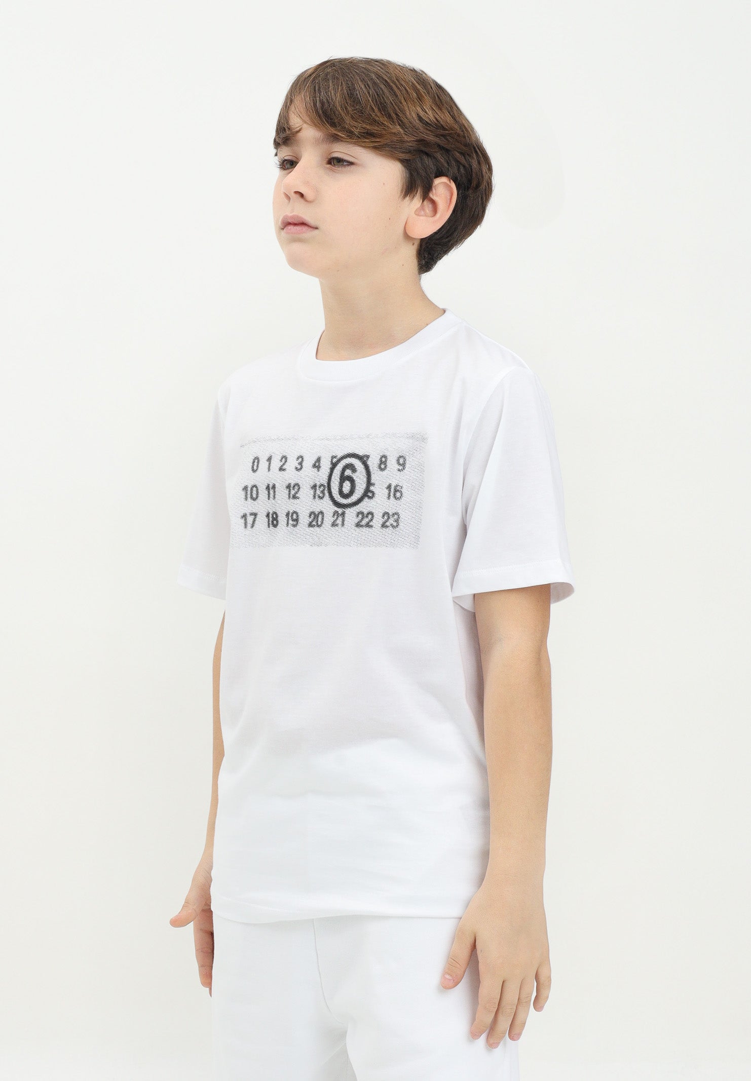MAISON MARGIELA T-shirt a manica corta bianca per donna, ragazze e bambina con "Stamp Numbers" M60803MM02Y M6100 MAISON MARGIELA 