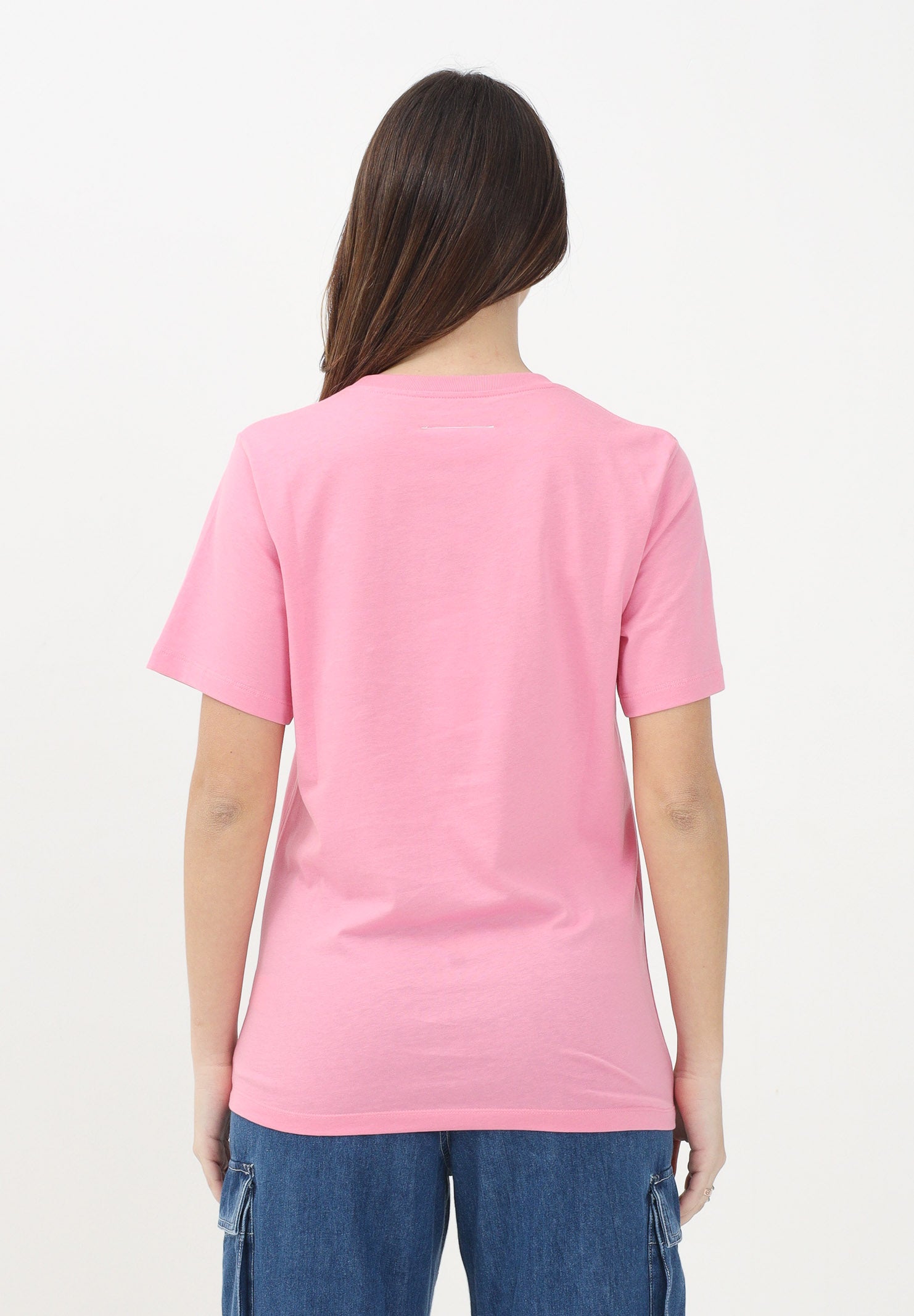 MAISON MARGIELA T-shirt a manica corta rosa per donna, ragazze e bambina con "Stamp Numbers" M60803MM02Y M6308 MAISON MARGIELA 
