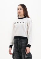 MARNI Maglioncino girocollo panna per donna e bambina con logo M00993M00ML 0M111 MARNI 