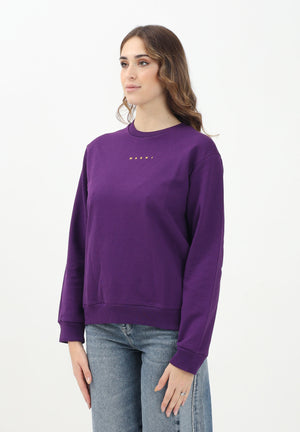 MARNI Felpa girocollo viola per donna, ragazzi e bambini con logo "MARNI" M01408M00V0 0M609 MARNI 