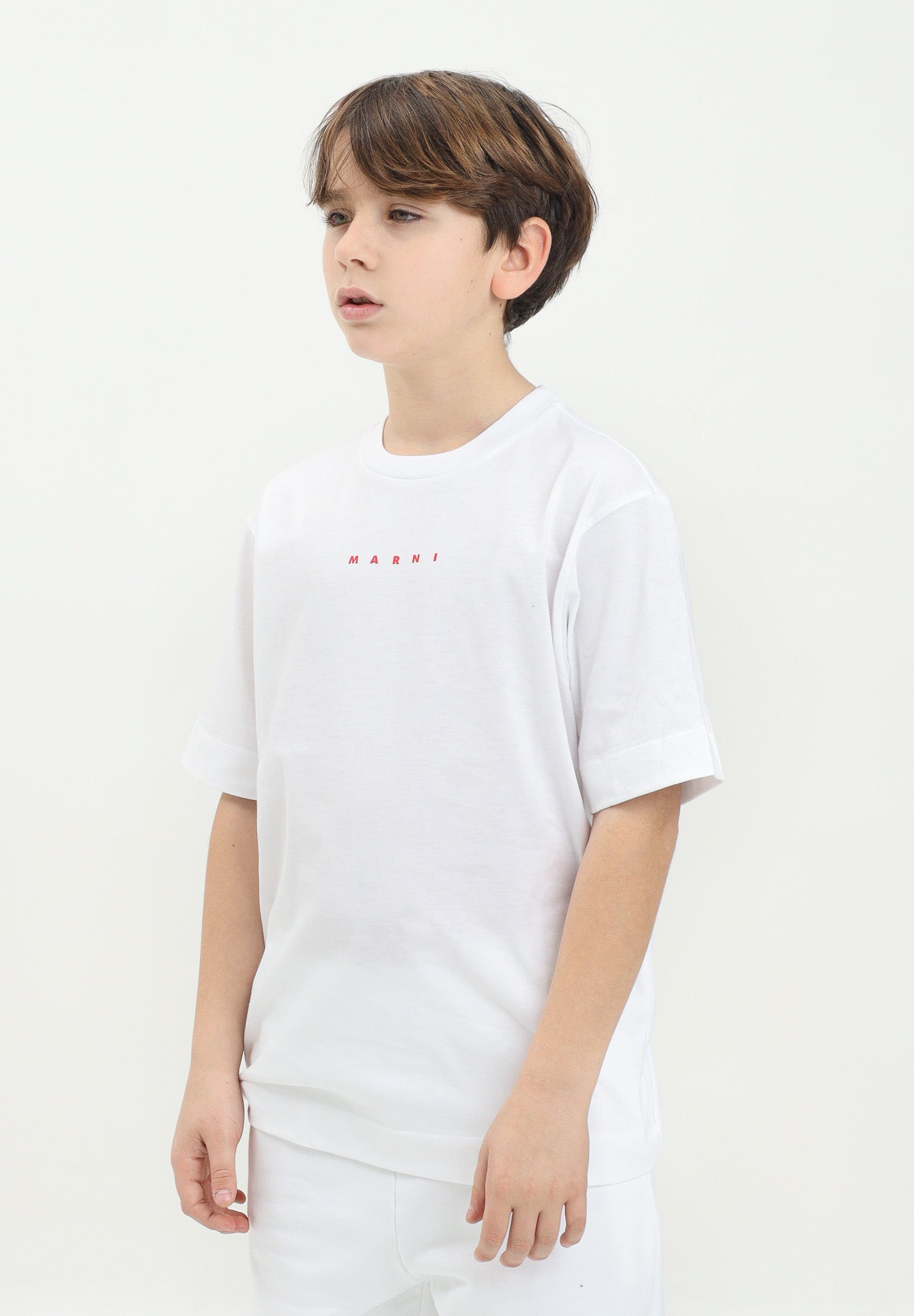 MARNI T-shirt a manica corta bianca per donna, ragazzi e bambini con stampa logo M01413M00RF 0M100 MARNI 