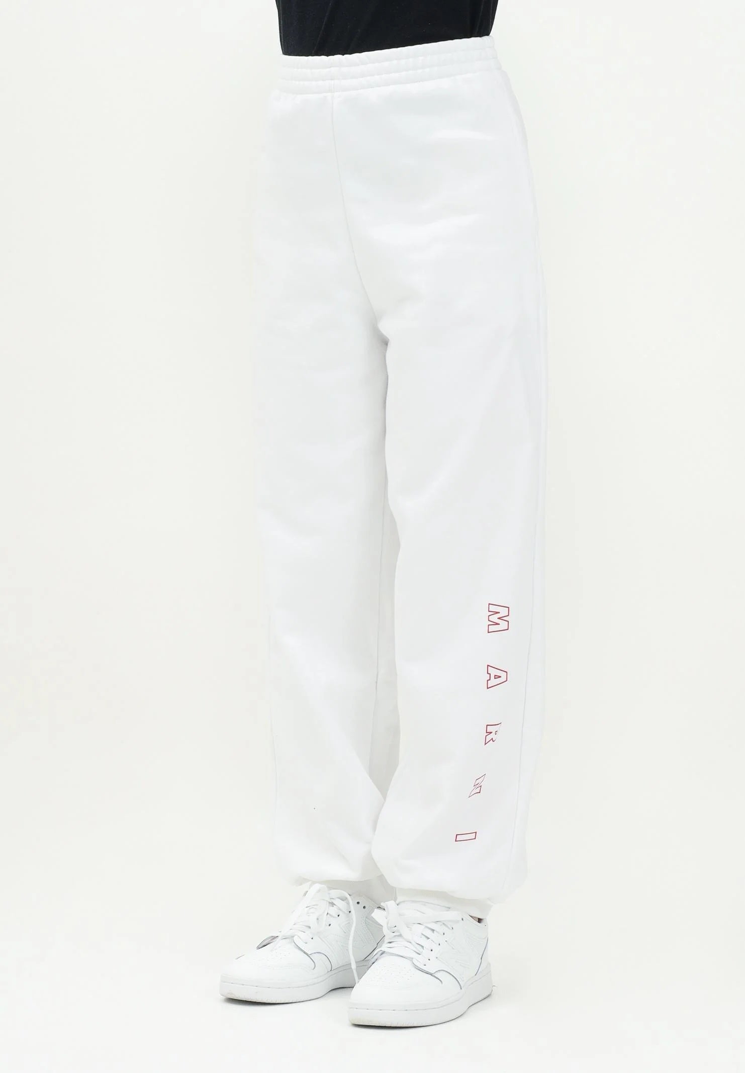 MARNI Pantalone sportivo bianco per donna, ragazzi e bambini con logo "MARNI" M01416M00V0 0M100 MARNI 