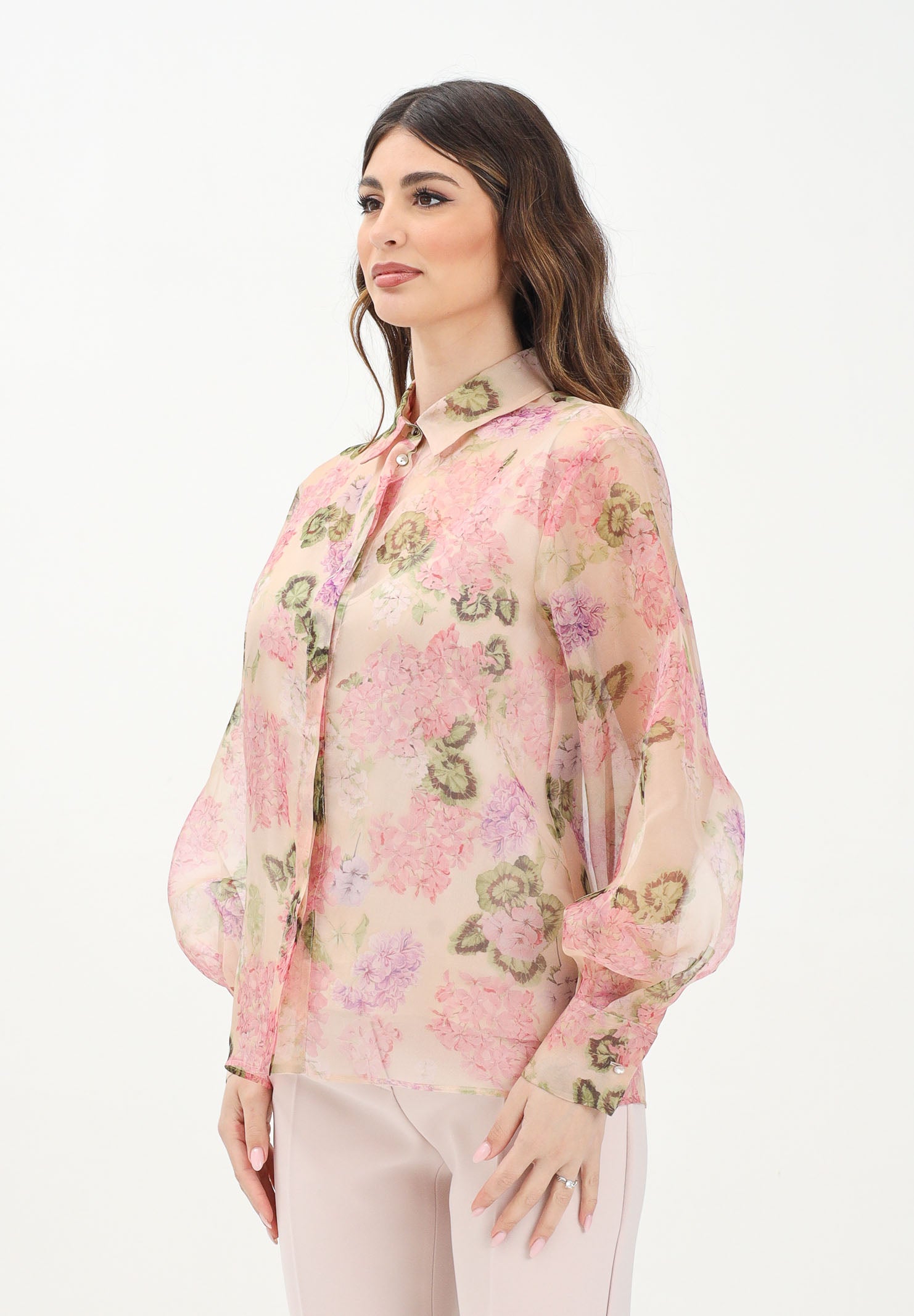 MAX MARA Camicia a manica lunga avorio da donna con stampa floreale 2516261044600 001 MAX MARA 