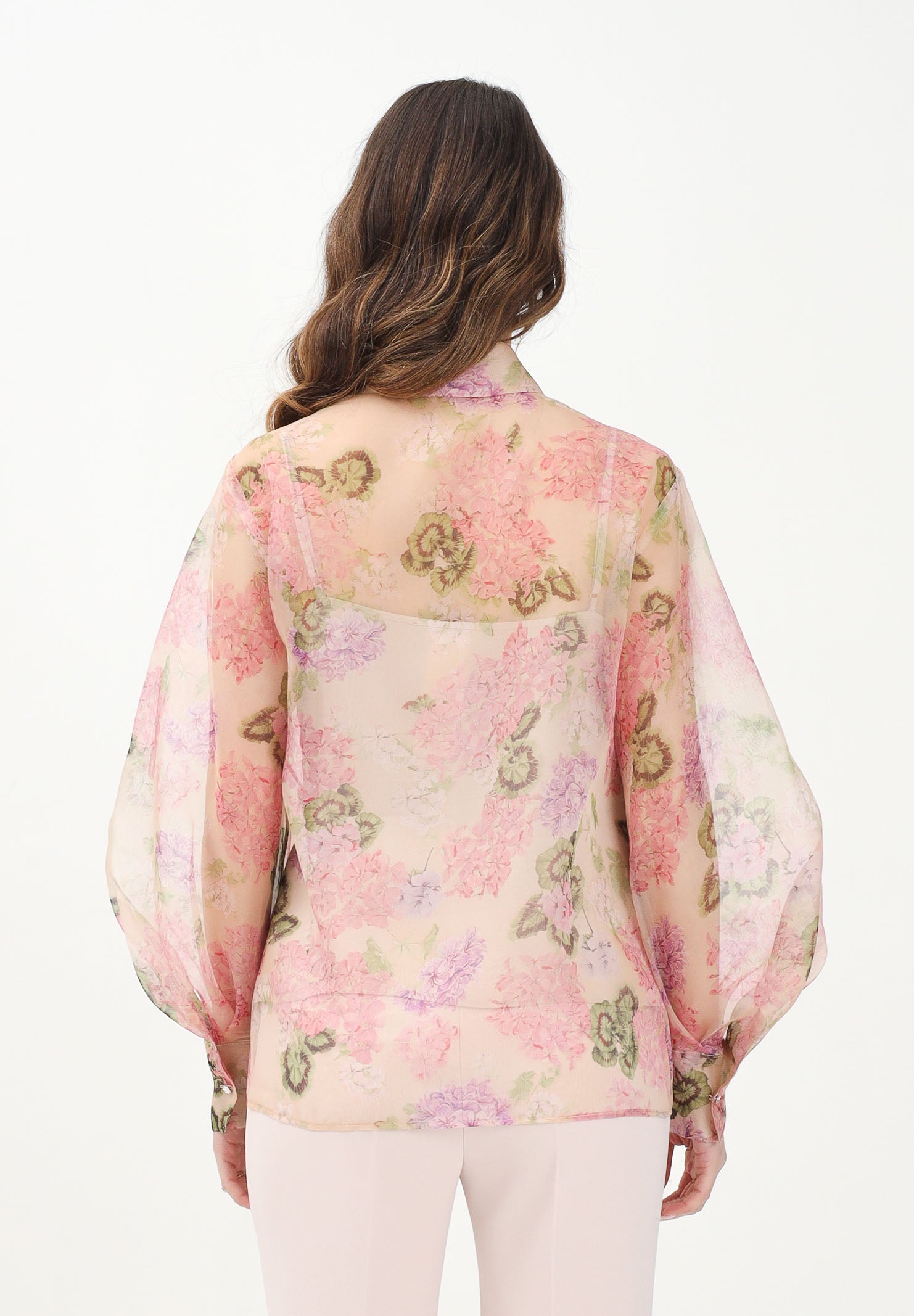 MAX MARA Camicia a manica lunga avorio da donna con stampa floreale 2516261044600 001 MAX MARA 