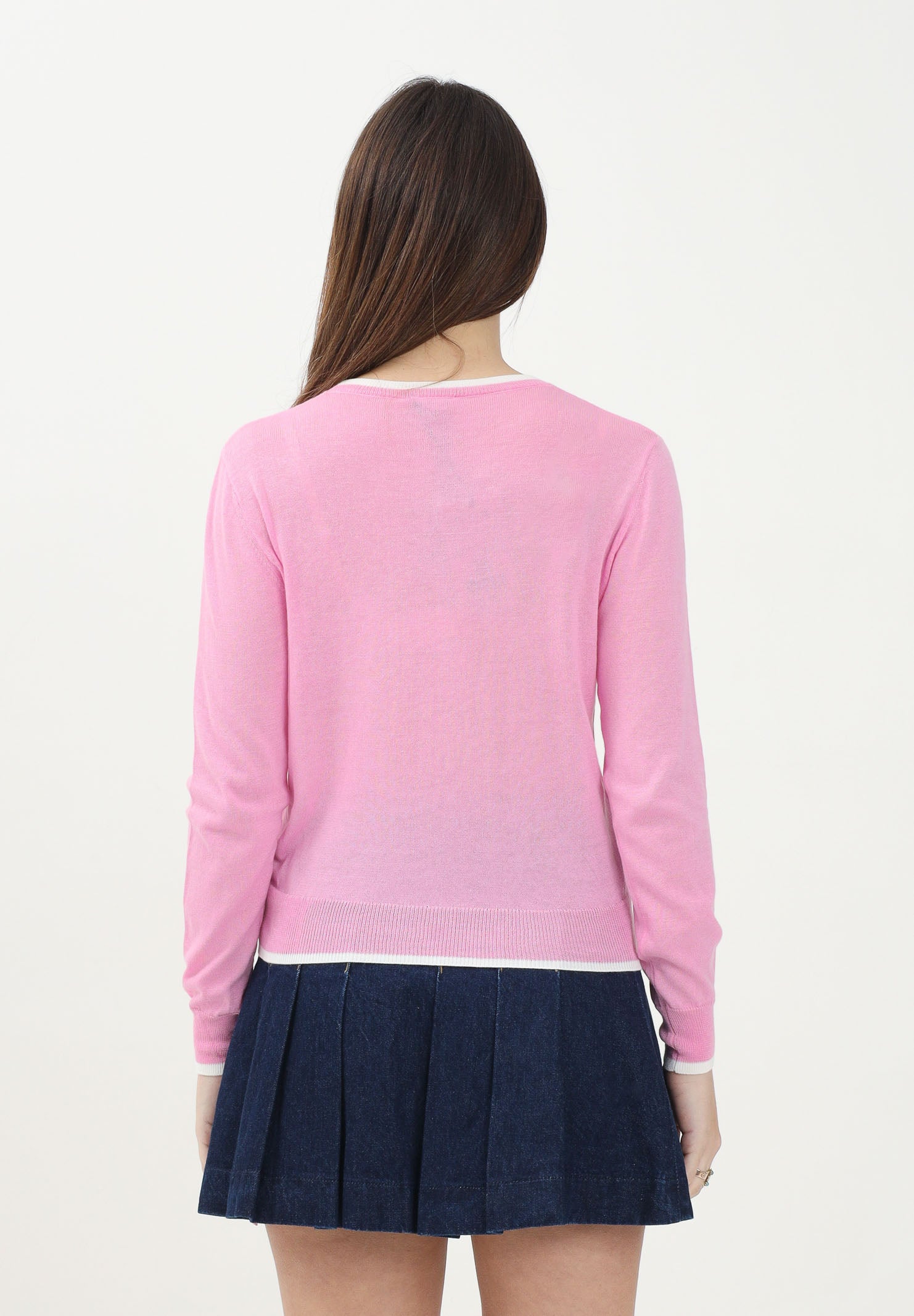 N21 Maglioncino girocollo rosa per donna, ragazze e bambine con taschino N2101WN0424 0N318 N21 