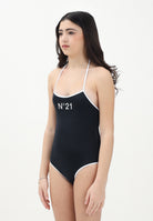 N21 Costume intero nero per donna e bambina con stampa logo N2102LN0059 0N900 N21 