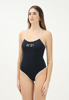 N21 Costume intero nero per donna e bambina con stampa logo N2102LN0059 0N900 N21 