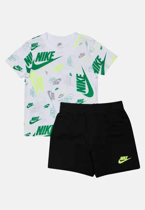 NIKE Completino Nike Futura Aop bianco e nero da neonato 66N043 F66 NIKE 