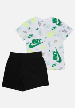 NIKE Completino Nike Futura Aop bianco e nero da neonato 66N043 F66 NIKE 