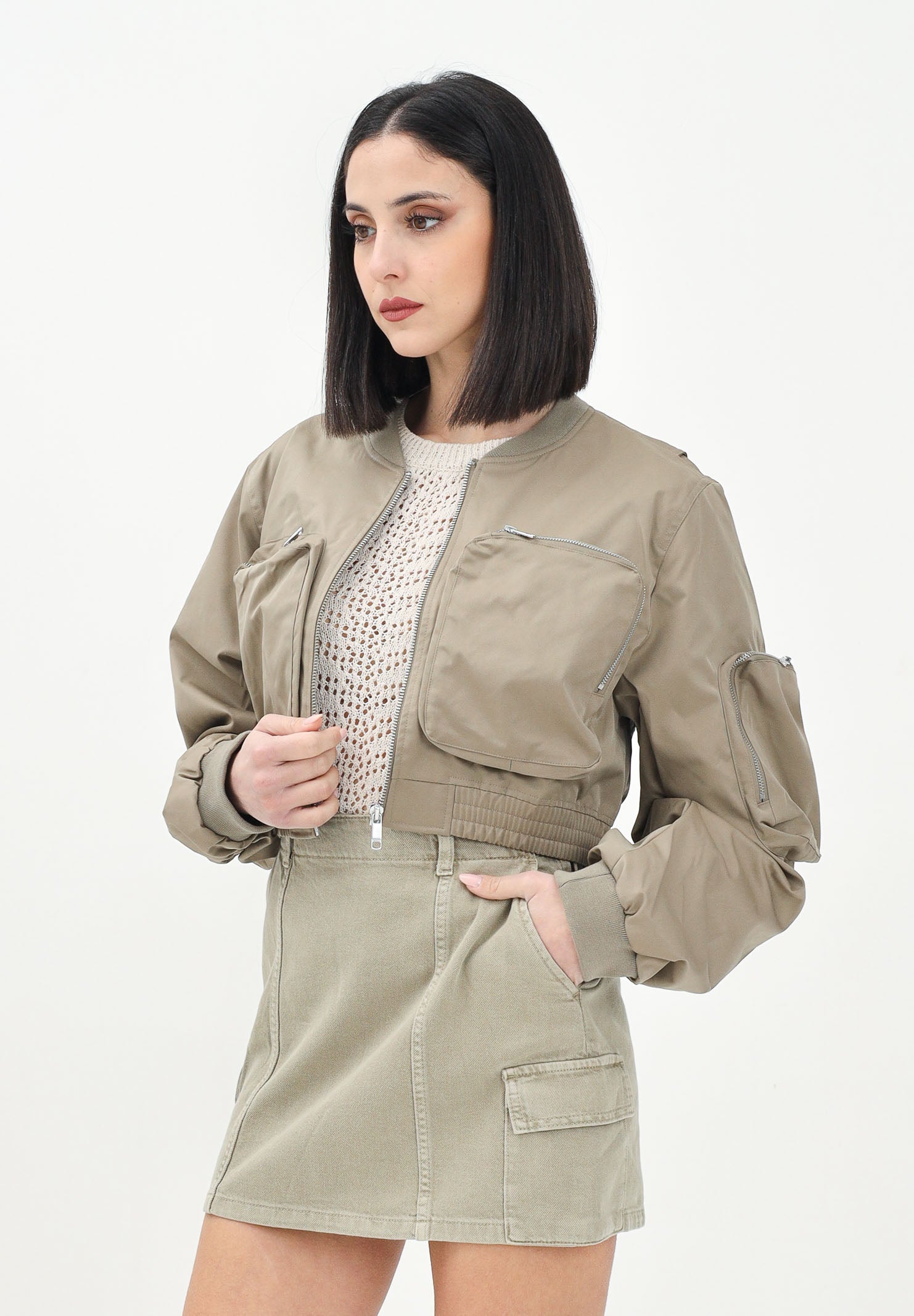 ONLY Bomber corto verde da donna 15336303 Mermaid ONLY 