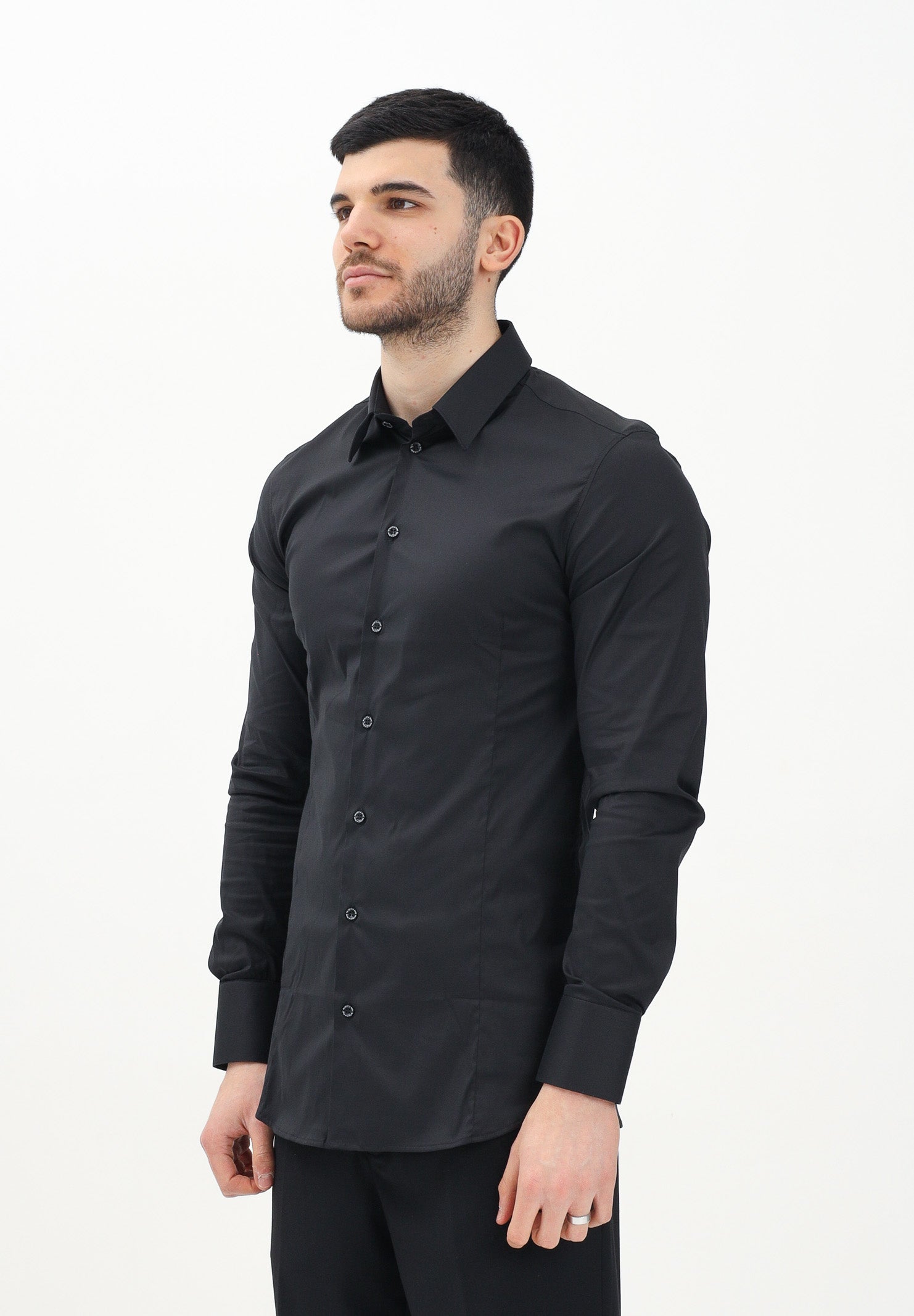 PATRIZIA PEPE Camicia a manica lunga nera da uomo 5C0017A01 K102 PATRIZIA PEPE 