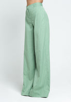 SANTAS Pantalone APPLE PIE verde da donna con motivo gessato PV25018 VERDE SANTAS 