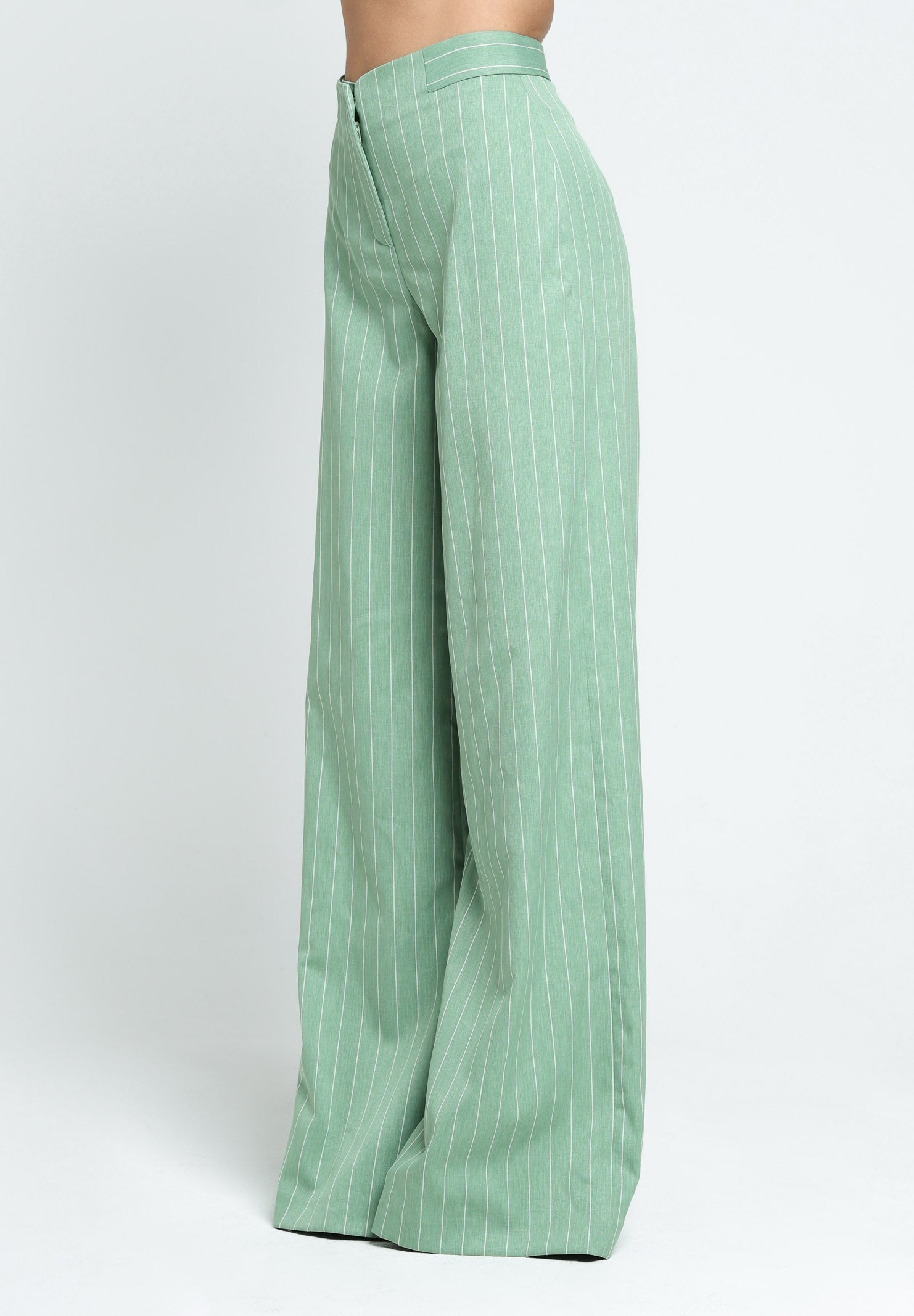 SANTAS Pantalone APPLE PIE verde da donna con motivo gessato PV25018 VERDE SANTAS 