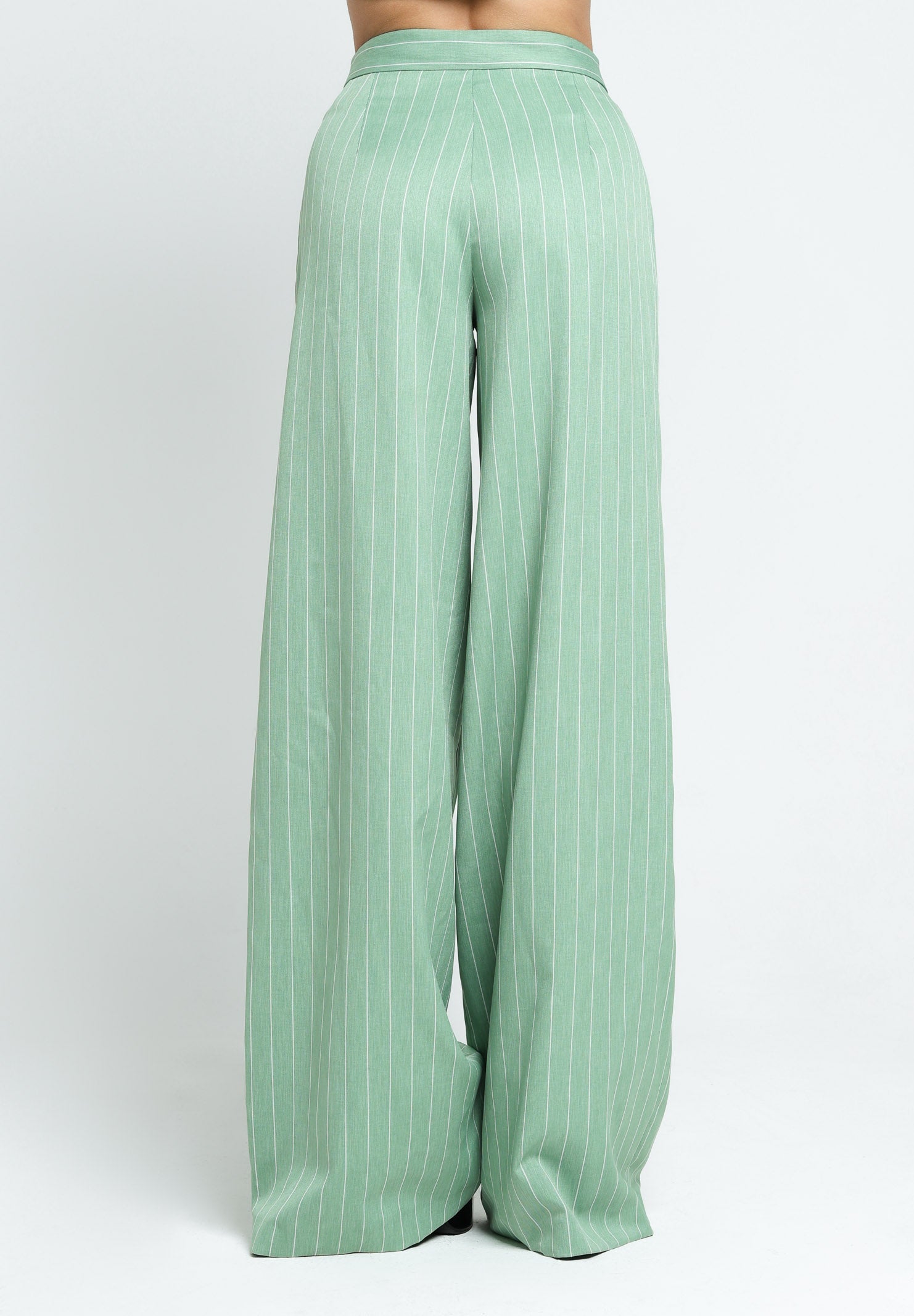 SANTAS Pantalone APPLE PIE verde da donna con motivo gessato PV25018 VERDE SANTAS 