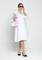 SANTAS Abito midi TIRAMISU' bianco da donna PV25019 BIANCO SANTAS 