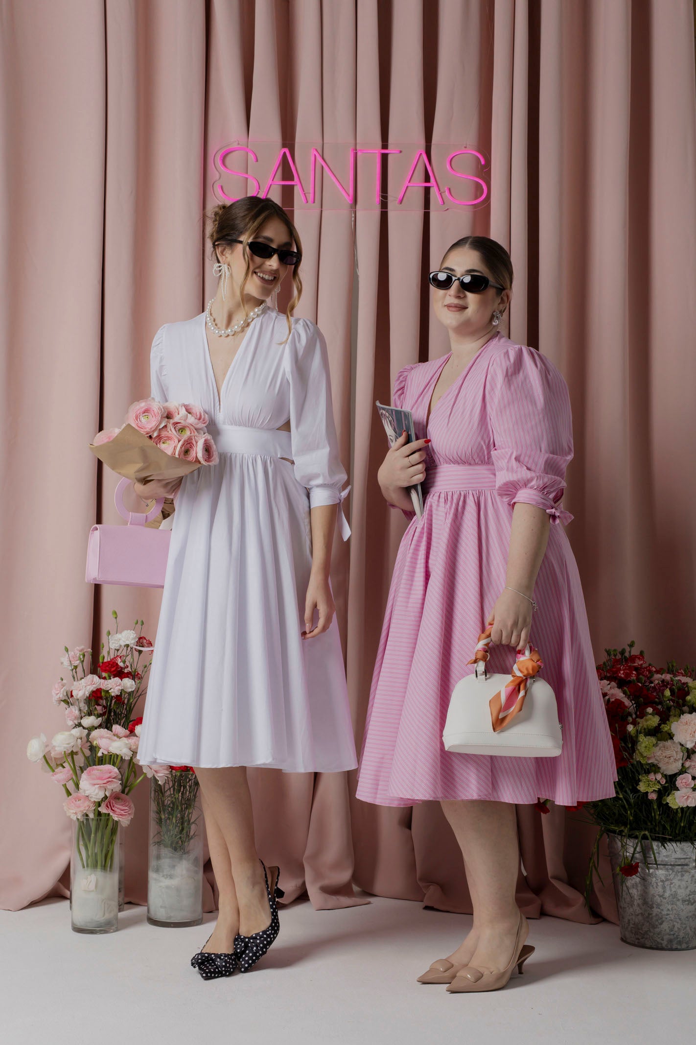 SANTAS Abito midi TIRAMISU' bianco da donna PV25019 BIANCO SANTAS 