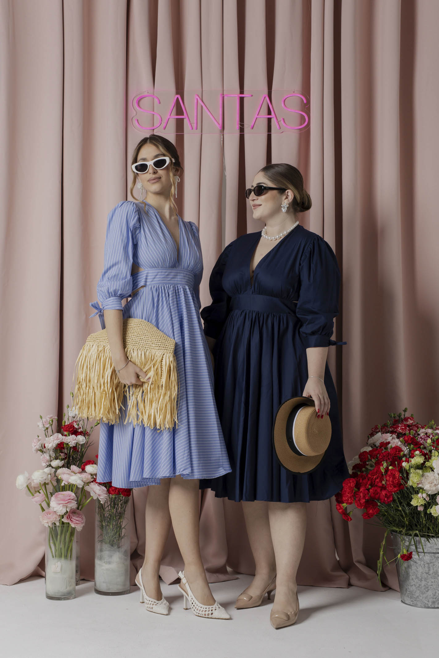 SANTAS Abito midi TIRAMISU' blu da donna PV25019 BLUE SANTAS 