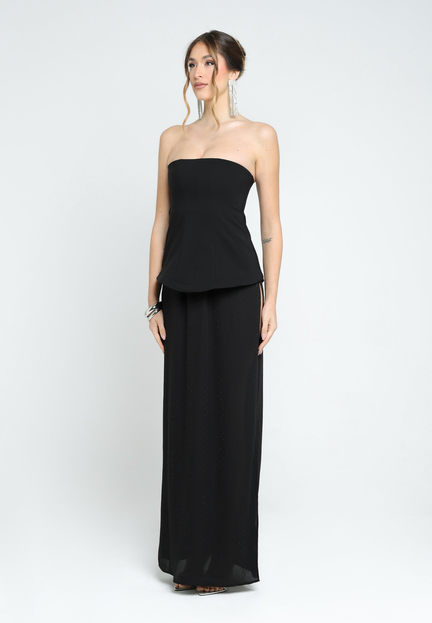 SANTAS Abito lungo CREAM nero da donna PV25020 NERO SANTAS 